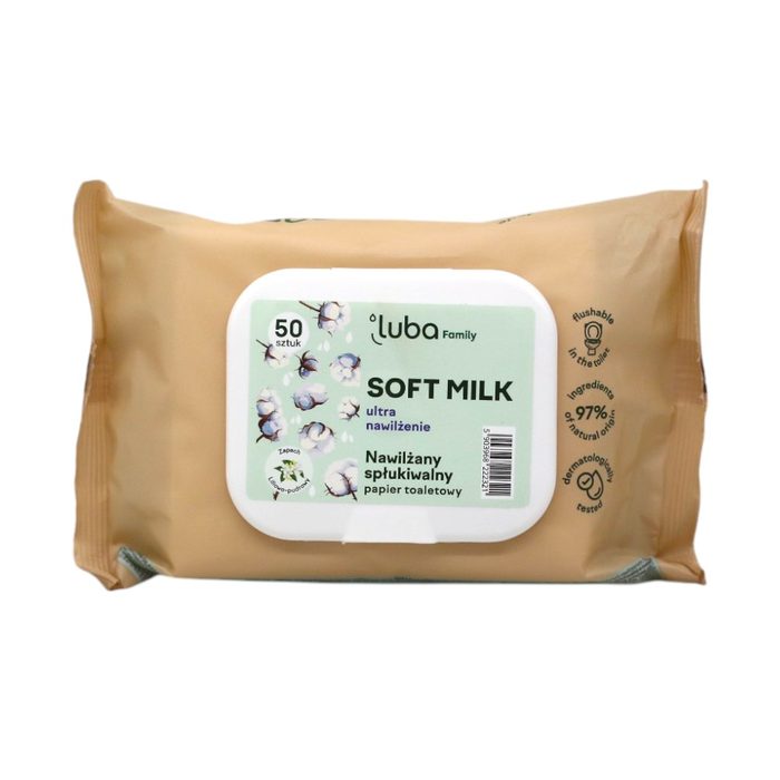 Luba Family вологий туалетний папір з клапаном Soft Milk 50 шт.